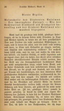 Vierte Vigilie. Melancholie des Studenten Anselmus ...