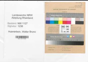Entnazifizierung Walter Bruno Huenerbein , geb. 04.11.1904 (Schornsteinfegermeister)