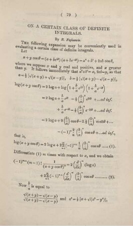 On a certain class of definite integrals.