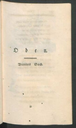 Oden. Viertes Buch.