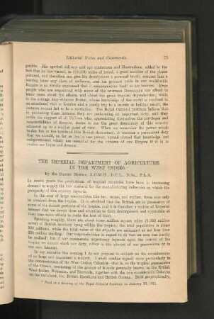 The Imperial Department Of Agriculture In The West Indies.