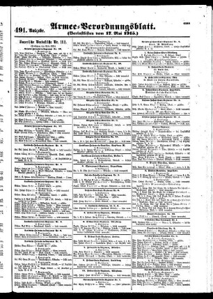 491.Ausgabe. Montag, 17. Mai 1915