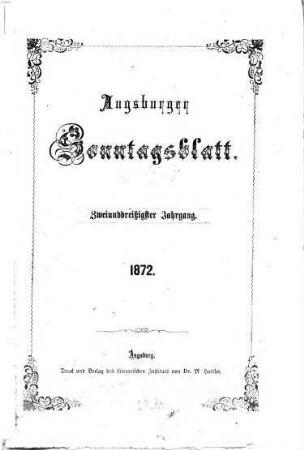 Augsburger Sonntagsblatt. 1872