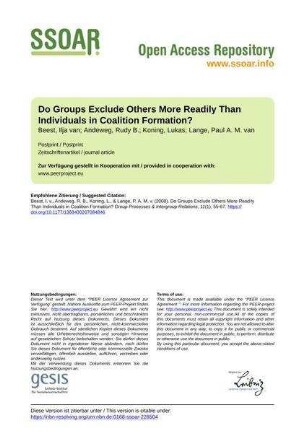 Do Groups Exclude Others More Readily Than Individuals in Coalition Formation?