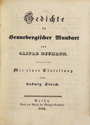 Gedichte in hennebergischer Mundart