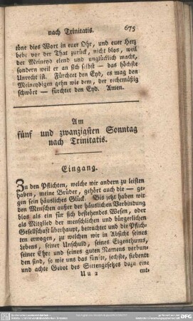 Am fünf und zwanzigsten Sonntag nach Trinitatis