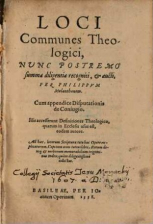 Loci communes theologici