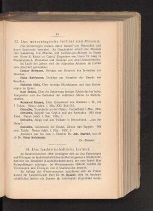 33. Das mineralogische Institut und Museum.