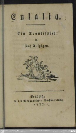 Eulalia : Ein Trauerspiel in fünf Aufzügen