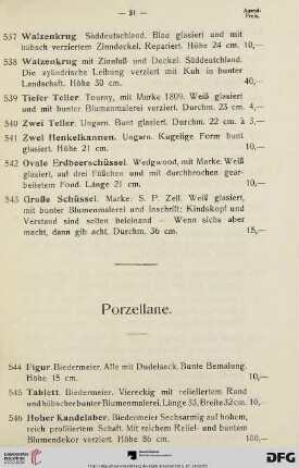 Porzellane (Nr. 544-626)