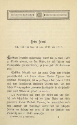 Erstes Kapitel. Scherenbergs Jugend von 1798 bis 1818