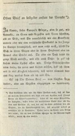 Offner Brief an Leibgeber anstatt der Vorrede