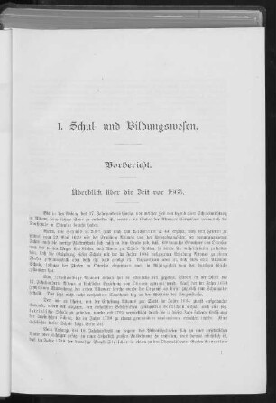 I. Schul- und Bildungswesen.