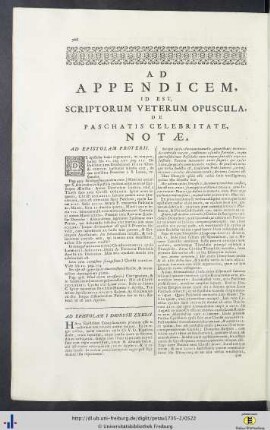 Ad appendicem ... notae.