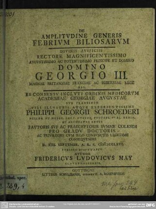De Amplitudine Generis Febrium Biliosarum