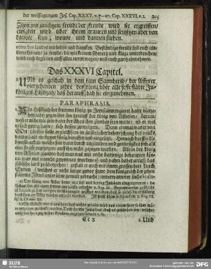 Das XXXVI Capitel