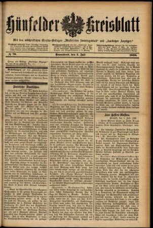 Ausgabe vom Samstag, den 02. Juli 1898.