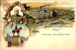 Sächsisch-Thüringische Industrie & Gewerbe Ausstellung, Leipzig 1898 ; Erinnerungs- und Jubiläums-Gruss