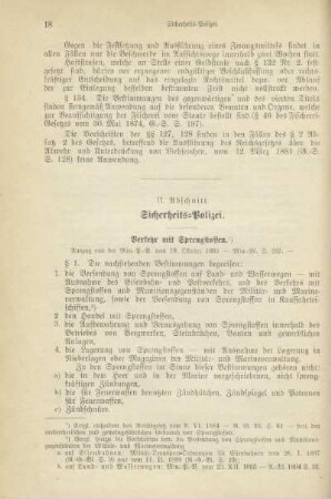II. Abschnitt. Sicherheits-Polizei