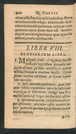 Liber VIII. Breviarium Libri.