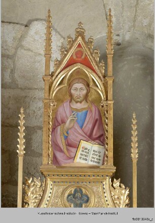 Altar : Mittlerer Flügel mit der thronenden Madonna und Christus Pantokrator
