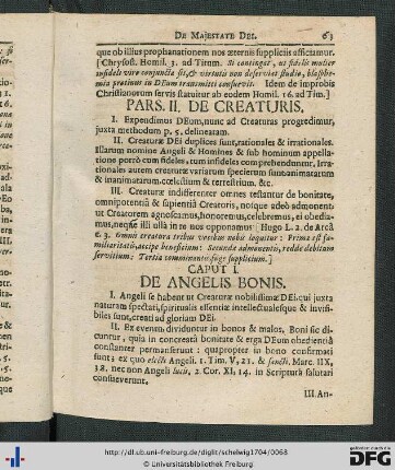Pars II. De Creaturis.