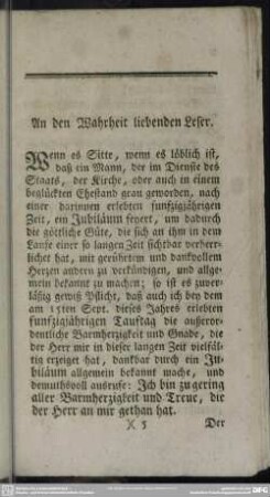 An den Wahrheit liebenden Leser