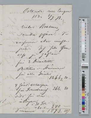Brief an Johannes Brahms