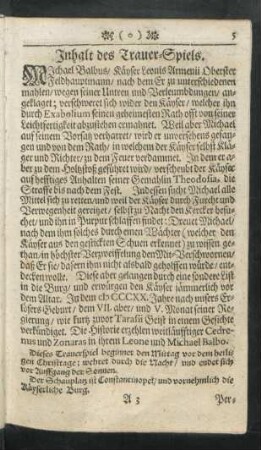 Inhalt des Trauer-Spiels.