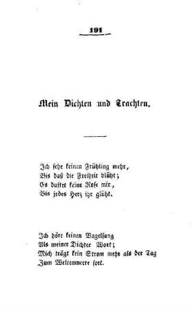 Mein Dichten und Trachten