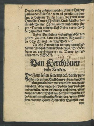 Van Kerckhöuen unde Kercken