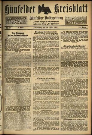 Zweite Ausgabe vom Donnerstag, den 26. März 1931.