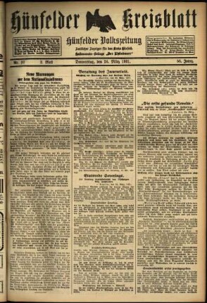 Zweite Ausgabe vom Donnerstag, den 26. März 1931.