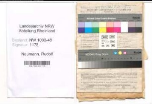 Entnazifizierung Rudolf Neumann , geb. 12.03.1911 (Tischler)