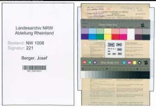 Entnazifizierung Josef Berger , geb. 19.03.1901 (Betriebsleiter)