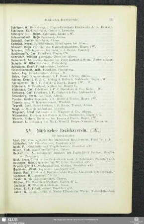 XV. Märkischer Bezirksverein.