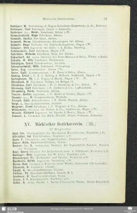 XV. Märkischer Bezirksverein.