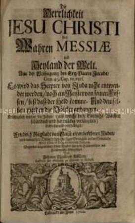 Abhandlung über die Wahrheit der Wiederkunft des Messias
