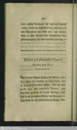Sieben und zwanzigstes Kapitel. Wenig und Viel
