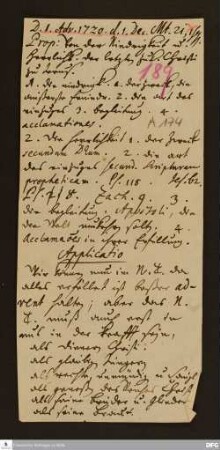 Disposition der Predigt von August Hermann Francke über Mt 21,1ff. am 01.12.1720.