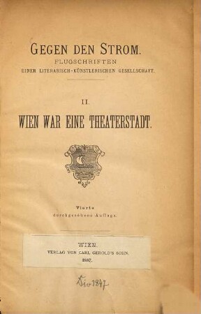 Wien war eine Theaterstadt