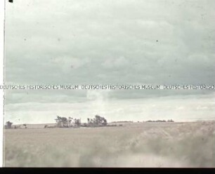 Flache Landschaft mit Feldern in der Ukraine