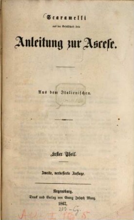Anleitung zur Ascese : aus dem Italienischen, 1