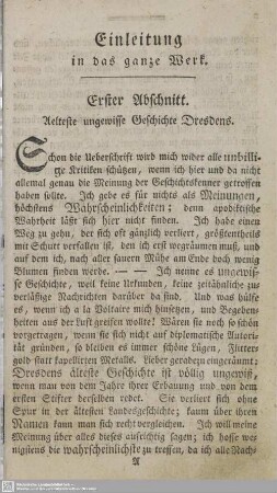 Erster Abschnitt. Aelteste ungewisse Geschichte Dresdens