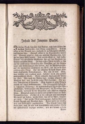 Inhalt des Zweyten Buchs