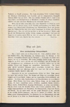 Wege und Ziele. 3. Eine merkwürdige Bekanntschaft