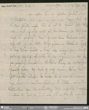 Eigenh. Brief von Carl von Hardenberg an August Wilhelm von Schlegel, Weißenfels, 02.12.1807
