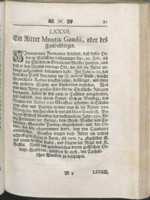 LXXXII. Ein Ritter Montis Gaudii, oder des Freudenberges.
