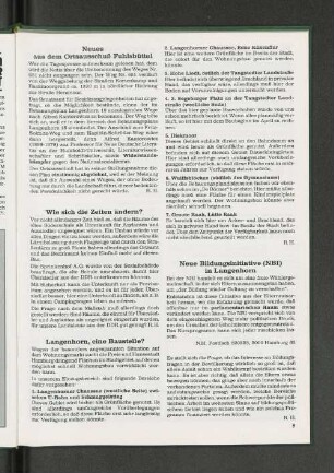 Neues aus dem Ortsausschuß Fuhlsbüttel
