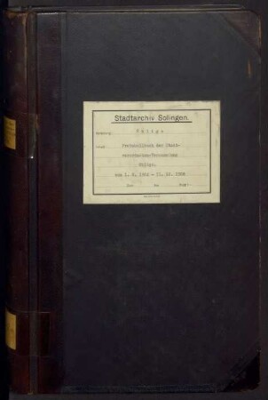 Ohligs: Stadtverordnetenversammlung 1904-1908